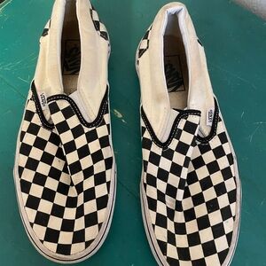 Vans Black and White Checkerboard Slip-Ons